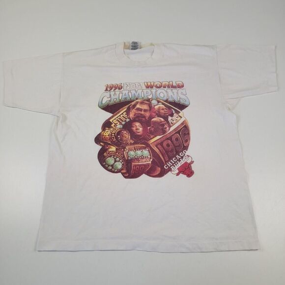 Vintage 90s 1996 Chicago Bulls Michael Jordan Rap Tee Style Sz Xl Single Stitch - Picture 1 of 11
